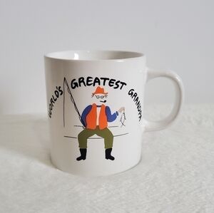 BAUCROFT Vintage VTG 1980 World's Greatest Grandpa Fishing Cup Mug 10 Oz